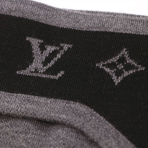 Louis Vuitton Ear Warmer M77109 Wool Black Gray Ear Warmers 400001080090023