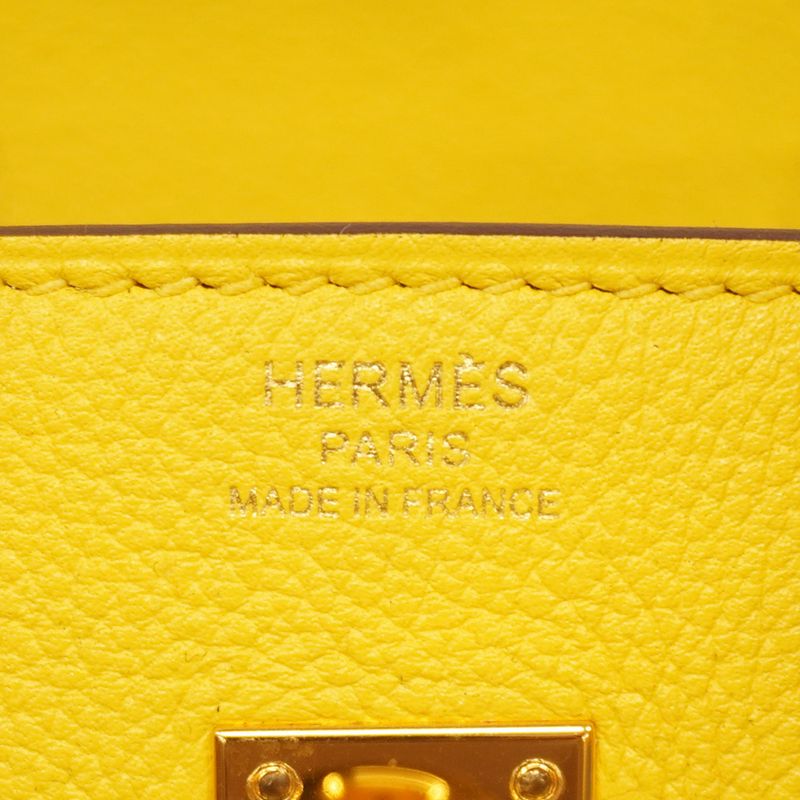 Hermes Handbag Birkin 25 Taurillon Novillon Novillo Jeanne Naples Gold Hardware