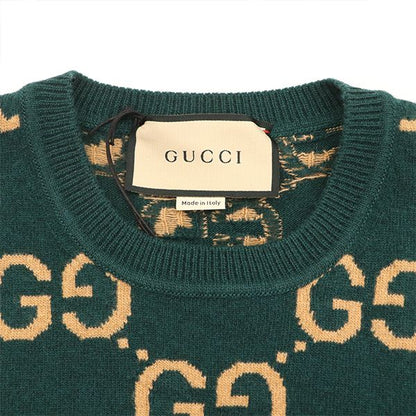 Gucci GG Jacquard Wool Knit Sweater 692900 100% Wool Size XS Men's
