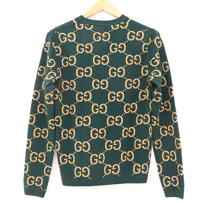 Gucci GG Jacquard Wool Knit Sweater 692900 100% Wool Size XS Men's