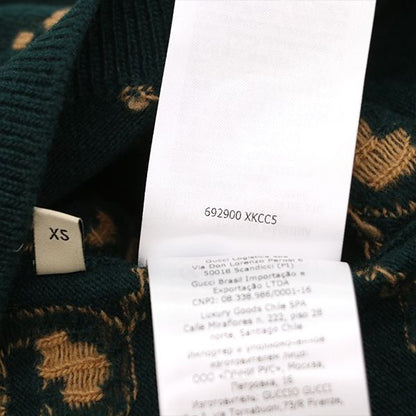 Gucci GG Jacquard Wool Knit Sweater 692900 100% Wool Size XS Men's