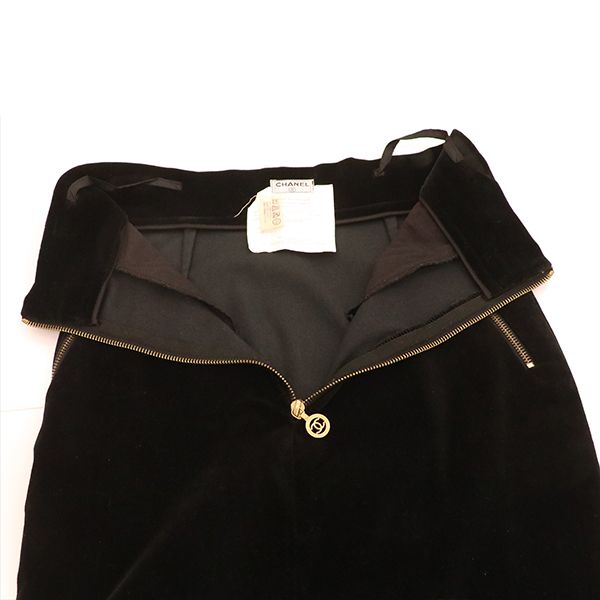 Chanel Tight Skirt C-Tk-5914 Cotton Black Size 34 Ladies 4000065801101430