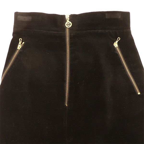 Chanel Tight Skirt C-Tk-5914 Cotton Black Size 34 Ladies 4000065801101430
