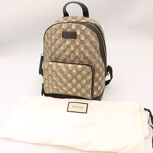 Gucci GG Supreme Bee Pvcleather 427042 Backpack Bag Women 4000001801703435