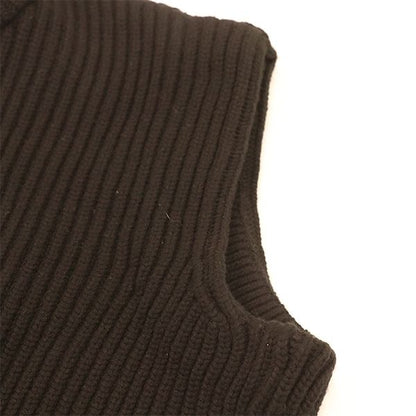 Louis Vuitton Hooded Sleeveless Knit Vest Flkw83 Wool Cashmere and Others Black