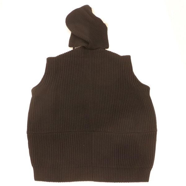 Louis Vuitton Hooded Sleeveless Knit Vest Flkw83 Wool Cashmere and Others Black