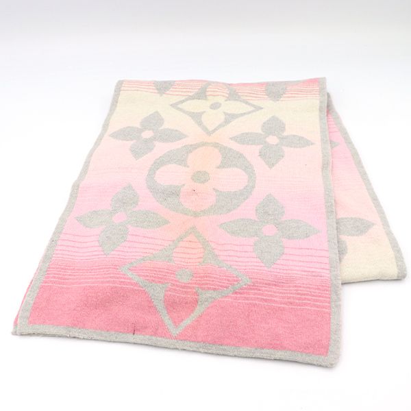 Louis Vuitton Monogram Sunset Echarpe Scarf M73053 Wool Etc Gray Pink