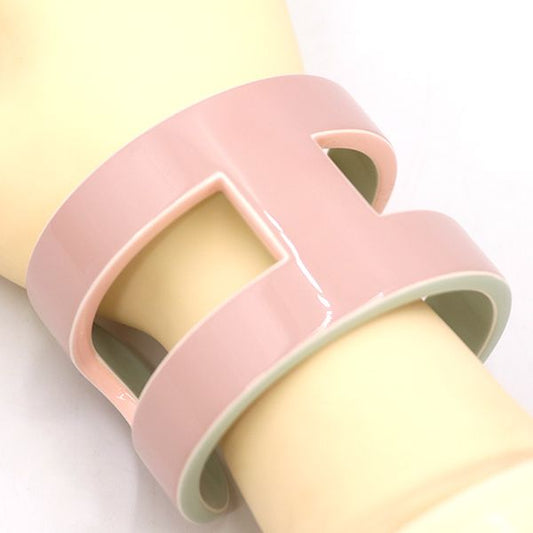 Hermes Lacquerwood Bangle Dull Baby Pink X Dull Blue Box Storage Bag