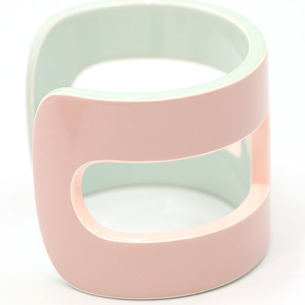 Hermes Lacquerwood Bangle Dull Baby Pink X Dull Blue Box Storage Bag