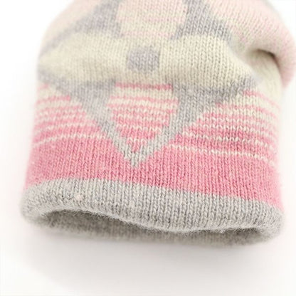 Louis Vuitton Monogram Sunset Gloves M73049 Gloves Wool Etc Gray Pink