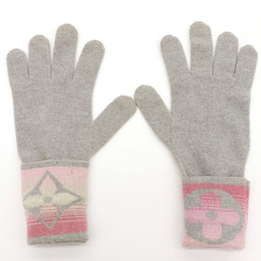 Louis Vuitton Monogram Sunset Gloves M73049 Gloves Wool Etc Gray Pink
