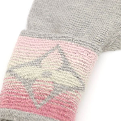 Louis Vuitton Monogram Sunset Gloves M73049 Gloves Wool Etc Gray Pink