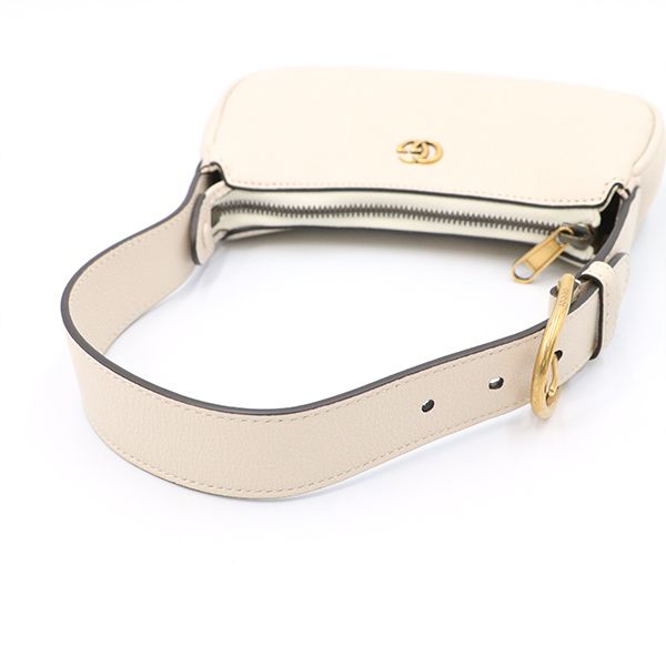 Gucci White Leather Aphrodite GG Marmont 739076 Shoulder Bag Women