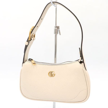 Gucci White Leather Aphrodite GG Marmont 739076 Shoulder Bag Women