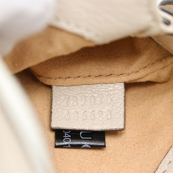 Gucci White Leather Aphrodite GG Marmont 739076 Shoulder Bag Women