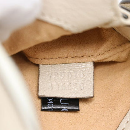 Gucci White Leather Aphrodite GG Marmont 739076 Shoulder Bag Women