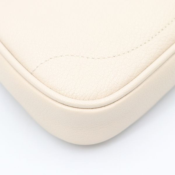 Gucci White Leather Aphrodite GG Marmont 739076 Shoulder Bag Women