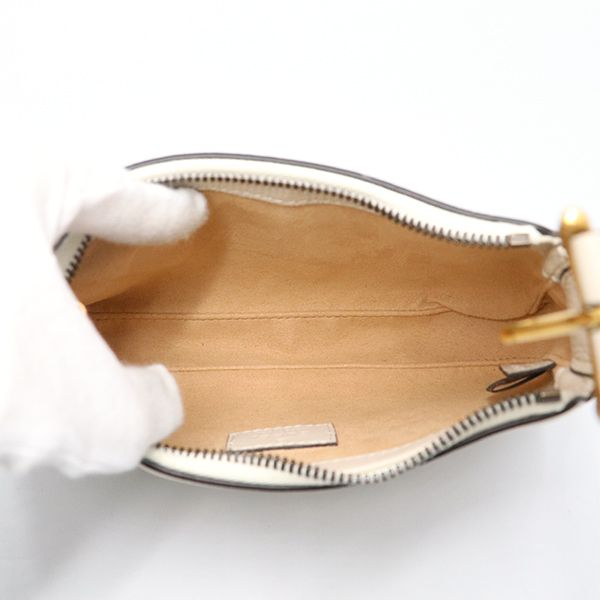 Gucci White Leather Aphrodite GG Marmont 739076 Shoulder Bag Women