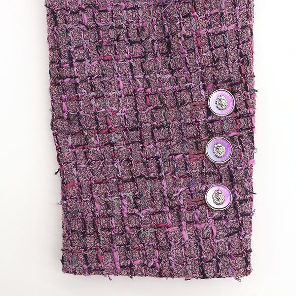 Chanel Tweed Jacket Silk Lined Pinkish Size 38 4000065800905448