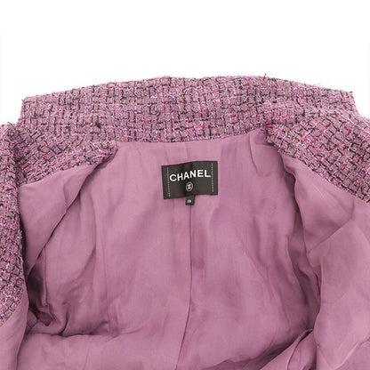 Chanel Tweed Jacket Silk Lined Pinkish Size 38 4000065800905448