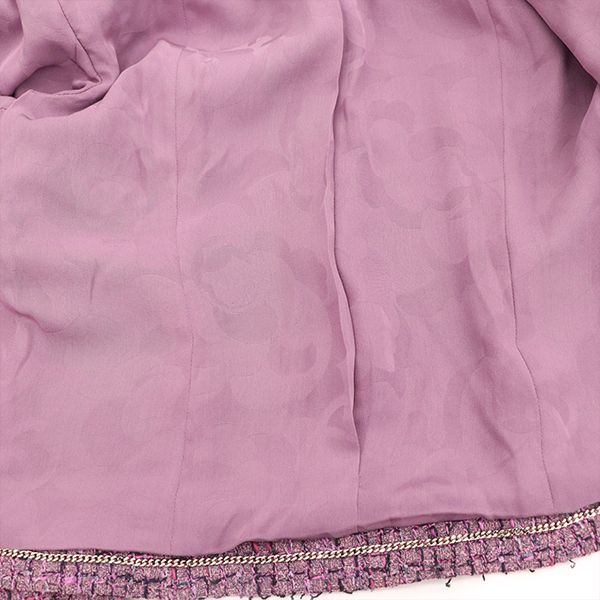 Chanel Tweed Jacket Silk Lined Pinkish Size 38 4000065800905448
