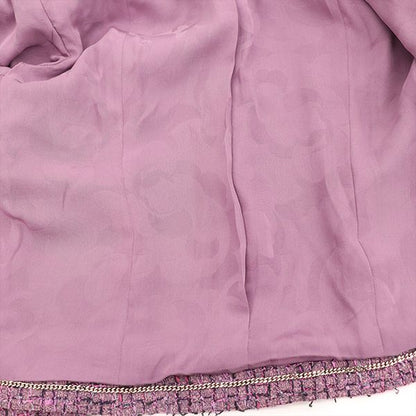 Chanel Tweed Jacket Silk Lined Pinkish Size 38 4000065800905448
