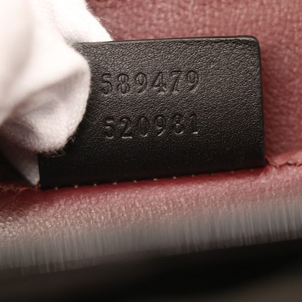 Excellent Condition" Gucci Black Patent Leather Sylvie 2way Handbag 589479