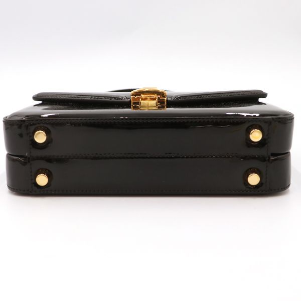 Excellent Condition" Gucci Black Patent Leather Sylvie 2way Handbag 589479