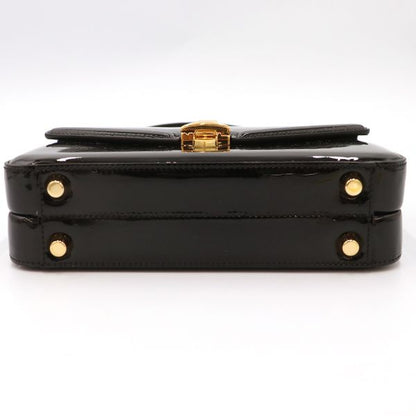 Excellent Condition" Gucci Black Patent Leather Sylvie 2way Handbag 589479