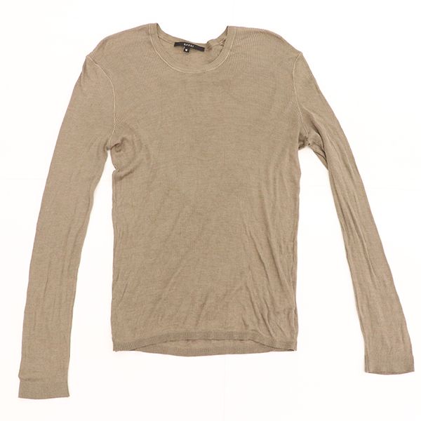 Gucci Long Sleeve Round Neck Silk Cut and Sewn Top 100% Grey Silk Indicated