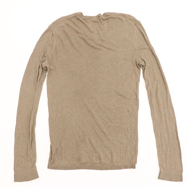 Gucci Long Sleeve Round Neck Silk Cut and Sewn Top 100% Grey Silk Indicated