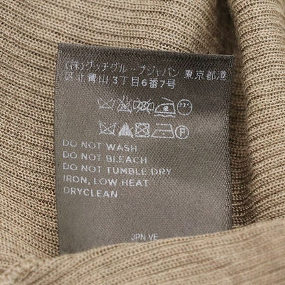 Gucci Long Sleeve Round Neck Silk Cut and Sewn Top 100% Grey Silk Indicated