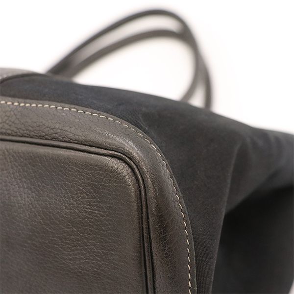 Hermes Black Canvas Scuff Zipper Garden Party PM Tote Bag Unisex 4000001801