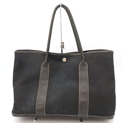Hermes Black Canvas Scuff Zipper Garden Party PM Tote Bag Unisex 4000001801
