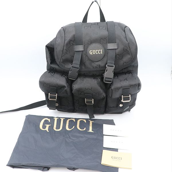 Gucci GG Pattern Black Nylon Rucksack Backpack 626160 520981 Unisex