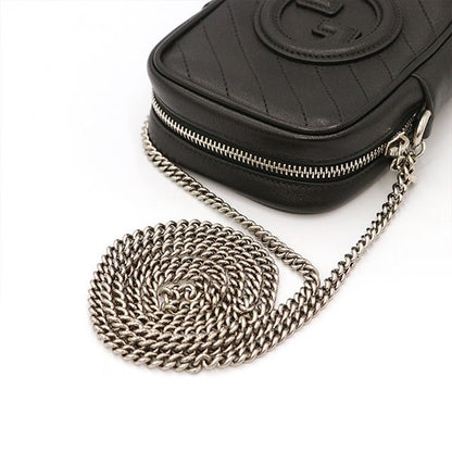 Gucci Black Leather GG Chain Shoulder Bag 760315 Women's 4000001801004229