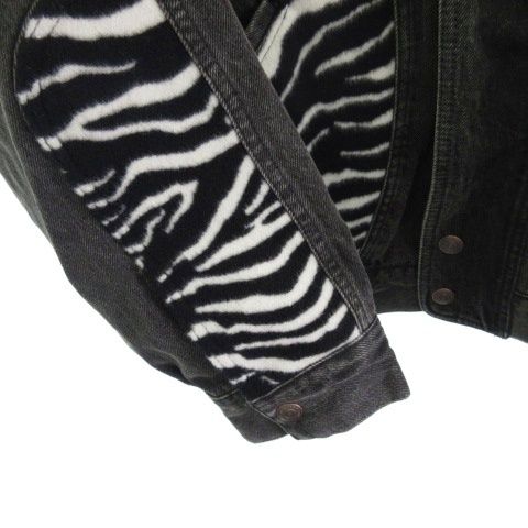 Celine It4oz99n82zk Denim Jacket Jean Jacket Zebra Print Black L