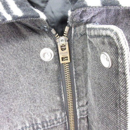 Celine It4oz99n82zk Denim Jacket Jean Jacket Zebra Print Black L