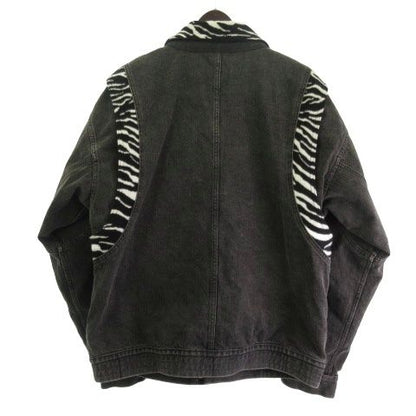 Celine It4oz99n82zk Denim Jacket Jean Jacket Zebra Print Black L