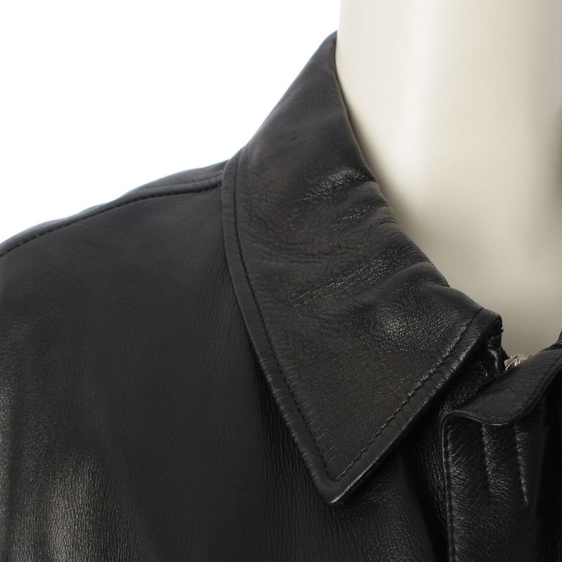Prada Fw1998 Leather Velcro Long Archive Coat Black 50