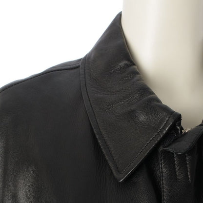 Prada Fw1998 Leather Velcro Long Archive Coat Black 50