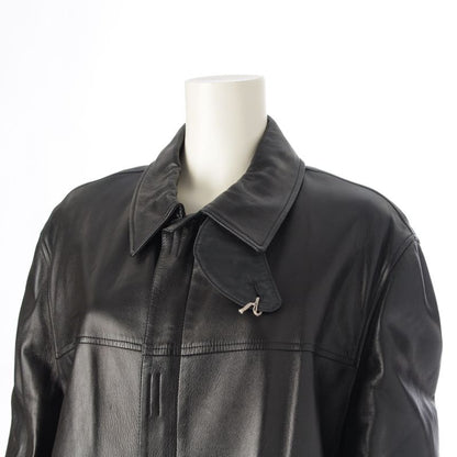 Prada Fw1998 Leather Velcro Long Archive Coat Black 50