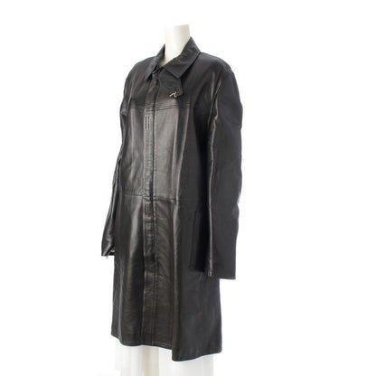 Prada Fw1998 Leather Velcro Long Archive Coat Black 50