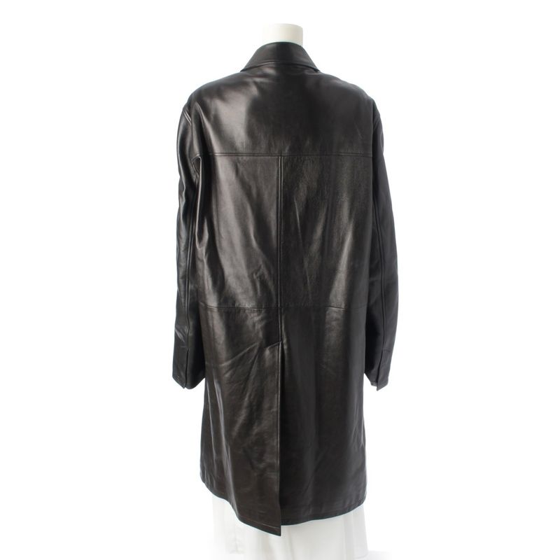 Prada Fw1998 Leather Velcro Long Archive Coat Black 50