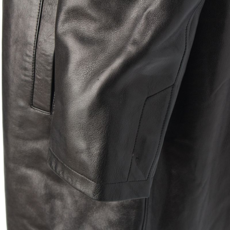 Prada Fw1998 Leather Velcro Long Archive Coat Black 50