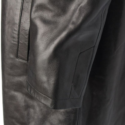Prada Fw1998 Leather Velcro Long Archive Coat Black 50