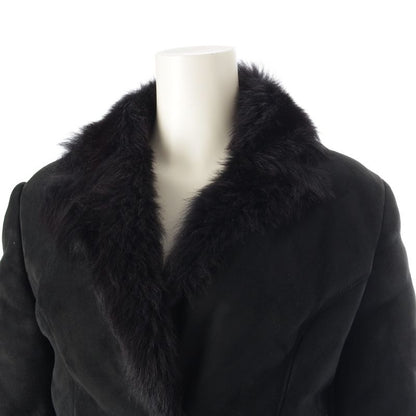 Gucci Leather Tom Ford Period Fur Mouton Jacket Coat Outerwear Black 40