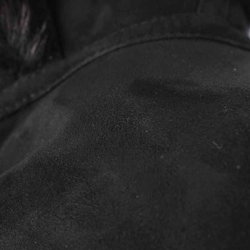 Gucci Leather Tom Ford Period Fur Mouton Jacket Coat Outerwear Black 40