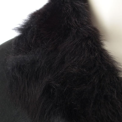 Gucci Leather Tom Ford Period Fur Mouton Jacket Coat Outerwear Black 40