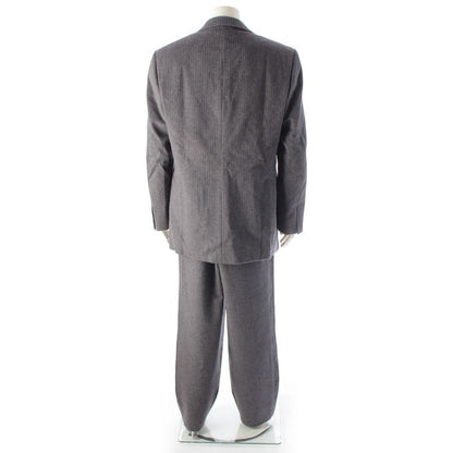 Gianni Versace Angora Wool Flannel Striped Jacket Pant Setup Gray